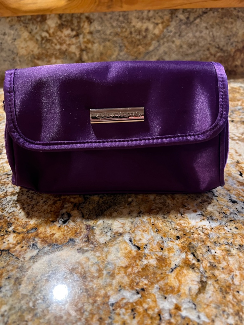 Younique Purple Satin Cosmetic Clutch